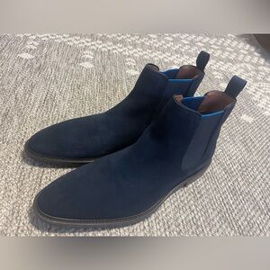 Steve Madden Bronn Navy Suede Mens Boots Size 9.5